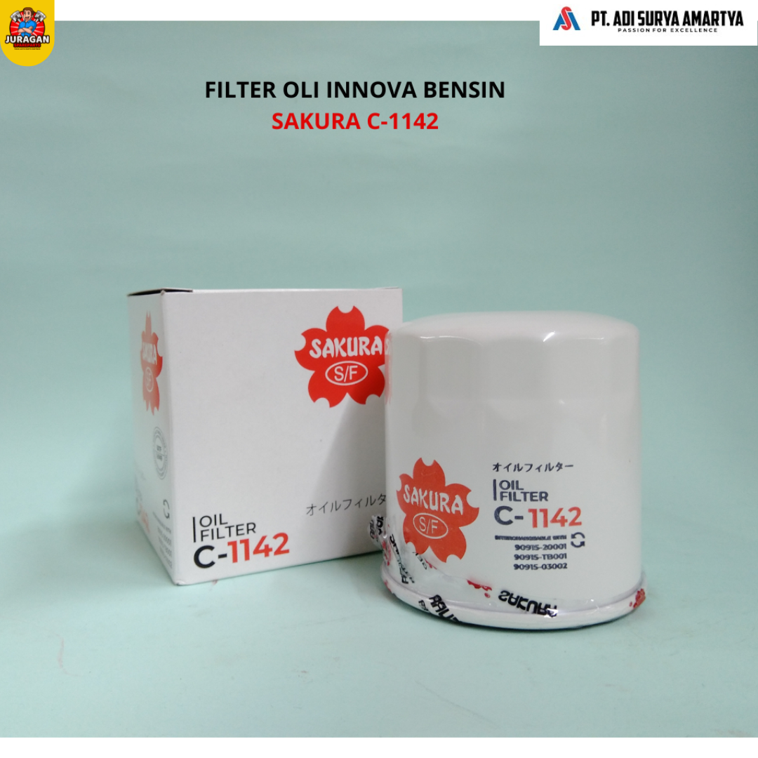 Sakura Filter Oli Toyota Innova Bensin C-1142 Harga 35,700 rupiah*Gratis Ongkir
