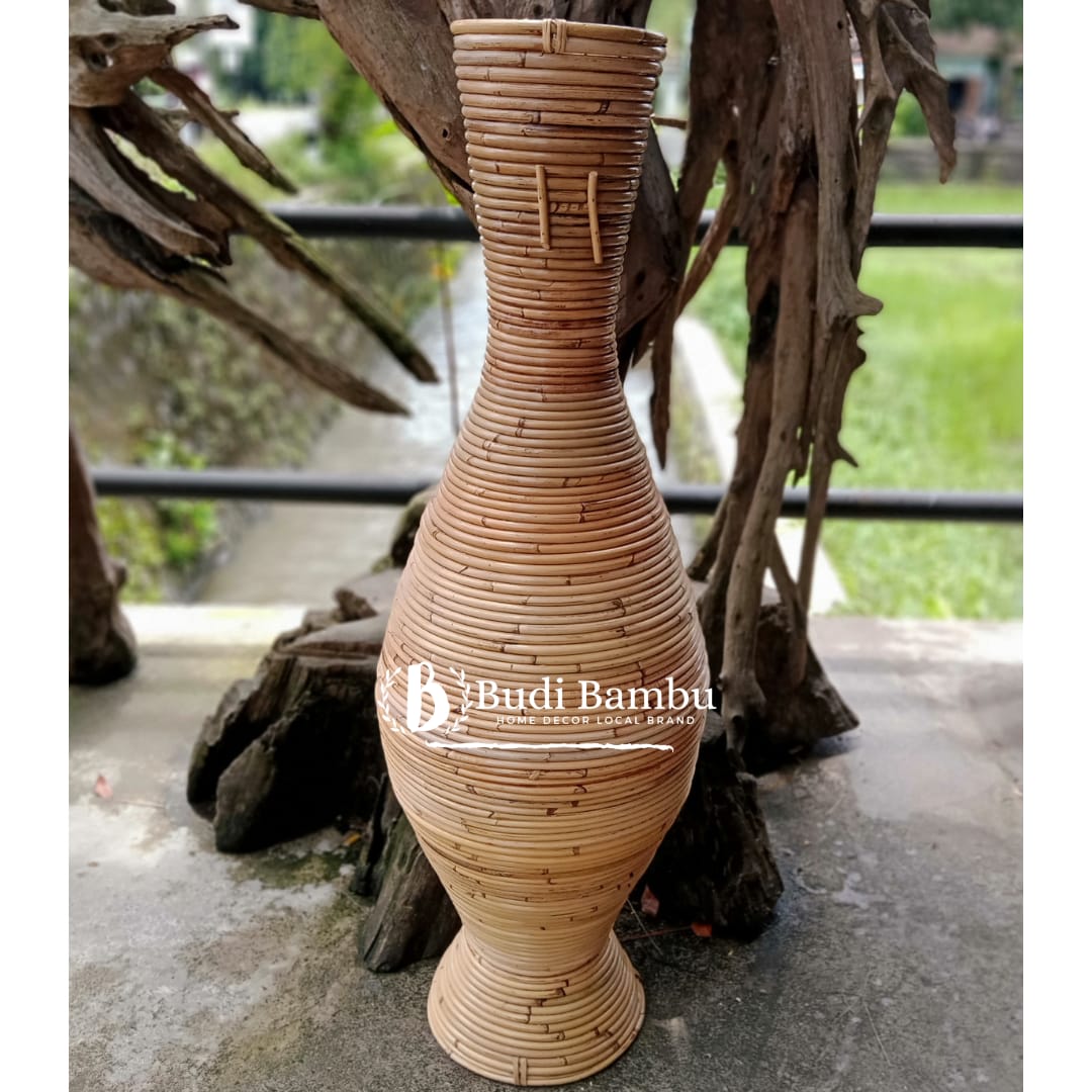 VAS Rotan Gucci Tinggi 100 CM POT Tanaman Bunga Kering Dekorasi Rumah / Studio Foto / Taman Termurah