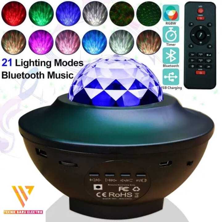 Harga lampu hias	 Lampu Tidur Proyektor Langit Galaxy 2 In 1 Speker Bluetooth Remote Usb Hias Kamar Warna Warni Pesta 	