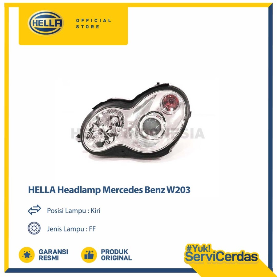 Headlamp Mobil Hella Mercedes Benz W203 (Kiri) BI-Xenon - Lampu Depan Harga 7,200,000 rupiah*Gratis Ongkir