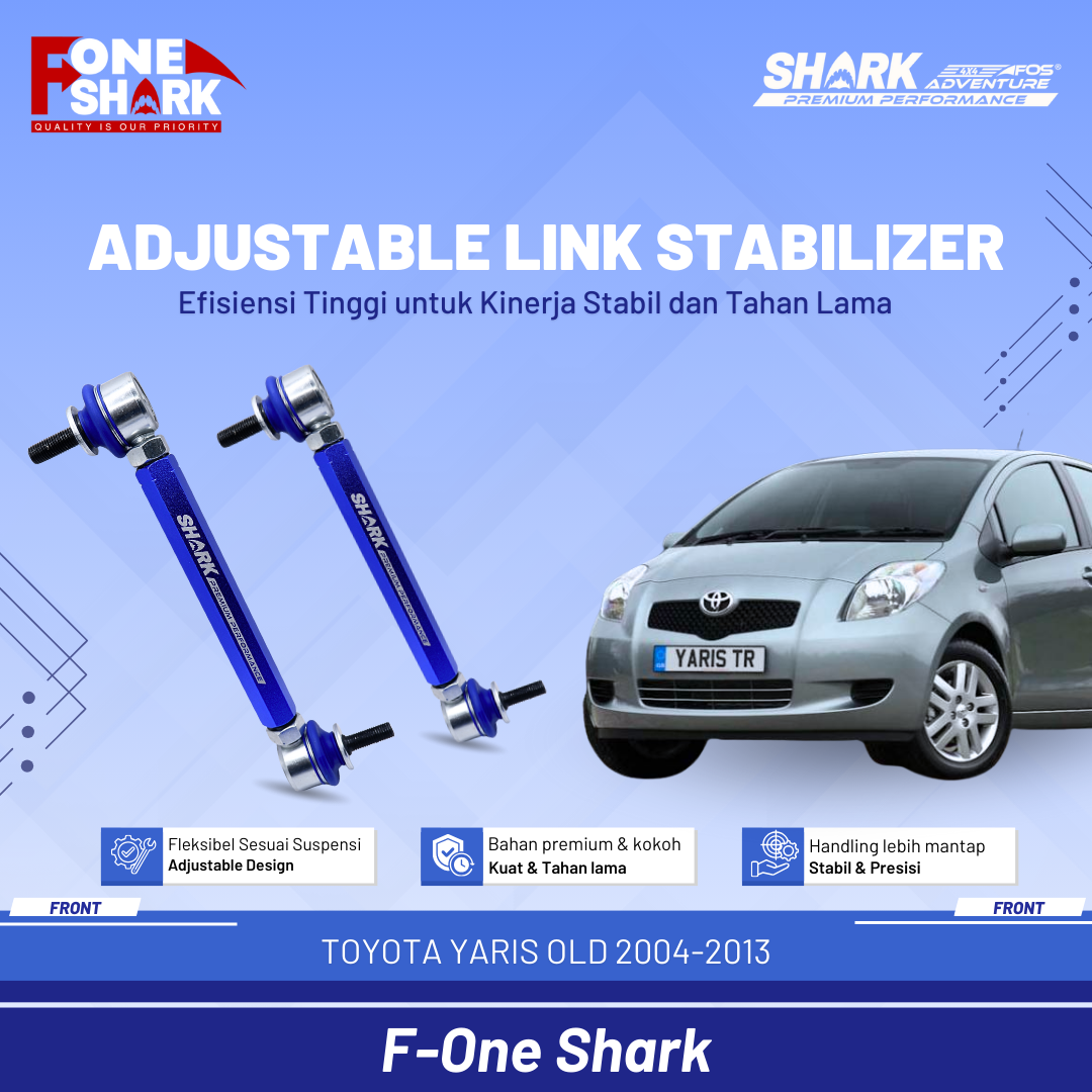 F-one shark FOS front sway bar link stabilizer link Stabil adjustable adj Toyota Yaris old 2004-2013 premium Harga 1,190,000 Ringgit*Penghantaran Percuma