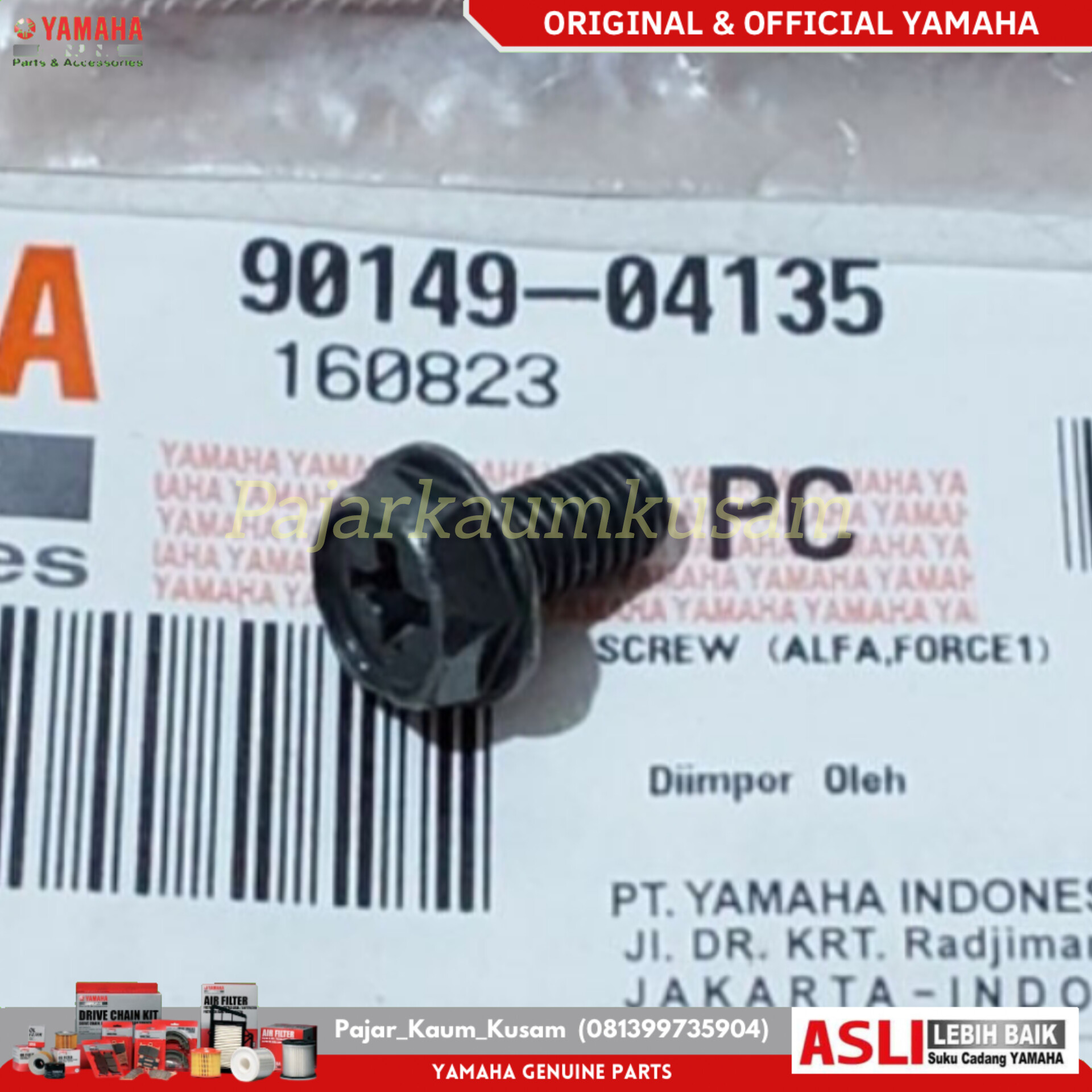 BAUT PEMBUANGAN ANGIN POMPA OLI SAMPING YAMAHA F1ZR FIZR FORCE 1 ORIGINAL 90149-04135 SCREW Harga 20,000 rupiah*Gratis Ongkir