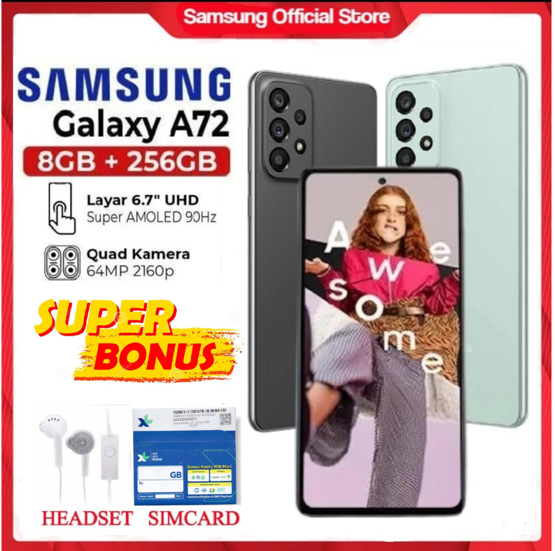 Samsung Galaxy A72 8GB+256GB NFC Garansi Resmi Samsung SEIN - TOKO Giá 2,678,400 Đồng*Miễn phí vận chuyển
