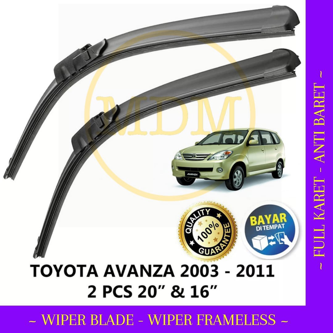 Wiper Frameless Toyota Avanza/All New Avanza/Grand New Avanza/Veloz 1 Set Kanan dan Kiri MdM id Harga 54,000 rupiah*Gratis Ongkir