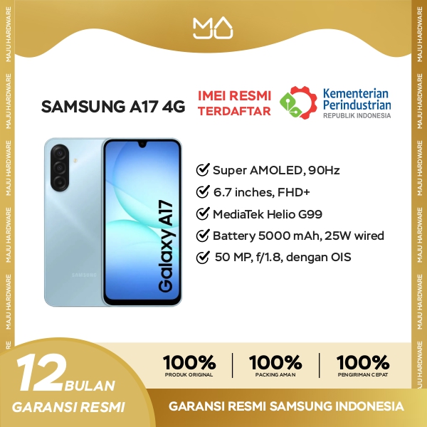 Samsung Galaxy A17 8/128GB [Helio G99, Super Amoled + 90Hz refresh rate, 5,000mAh] -official warranty Harga 2,999,000 rupiah*Gratis Ongkir