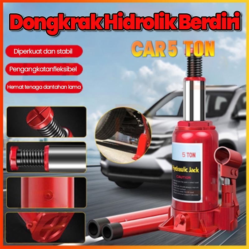 Car tire bottle capacity 5 ton car jack hydraulic hydraulic jack universal lift vehicle car tire jack Harga 131,500 rupiah*Gratis Ongkir
