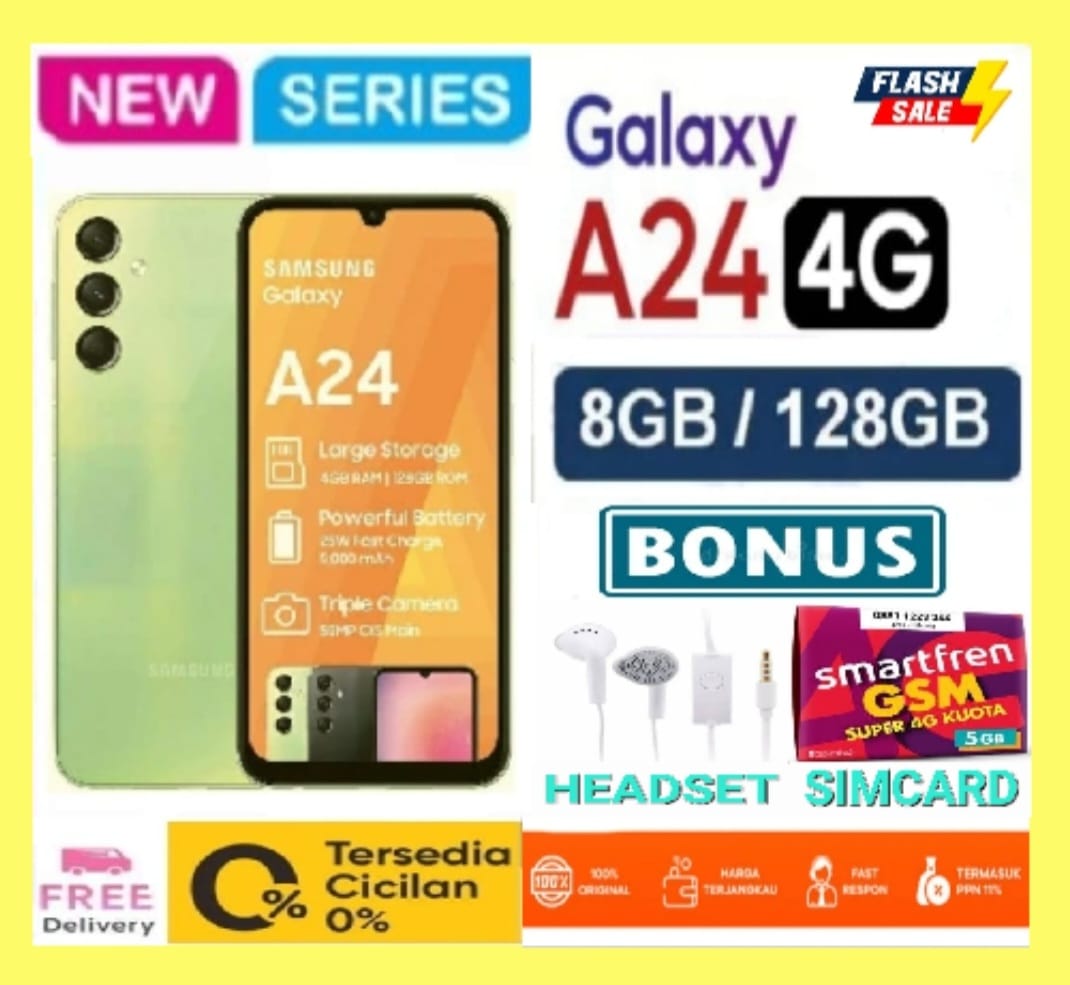 SAMSUNG GALAXY A24 8GB/128GB TERBARU A 24 4G - Garansi Harga 2,050,000 rupiah*Gratis Ongkir