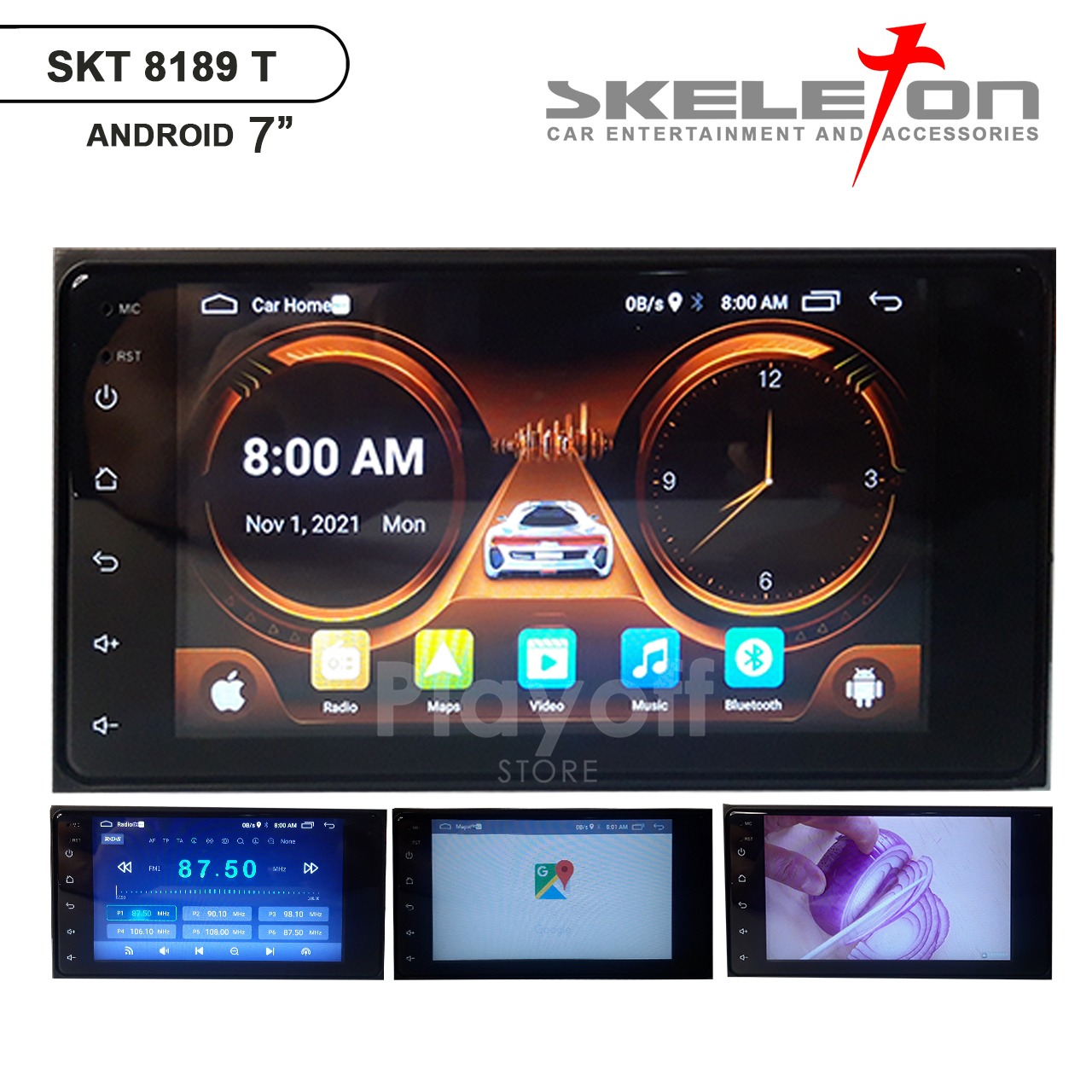 Head Unit Android 7 inch Skeleton 8189 (ukuran dan soket TOYOTA) MirrorLink Bluetooth GPS Harga 838,000 rupiah*Gratis Ongkir