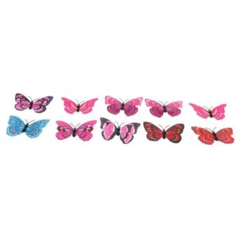 Gambar BolehDeals 10 Pcs 2 Layer Simulation Butterfly Pin Decoration forCurtain Cloths   intl