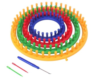 Gambar cusepra Set of 4 Round Plastic Knitting Looms(Random Color)   intl