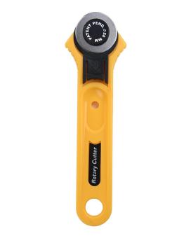 Gambar equipn Rotary Cutter Knife Cloth Cutting Knife Cutter,StainlessSteel Round Blade Diameter 28mm,Yellow