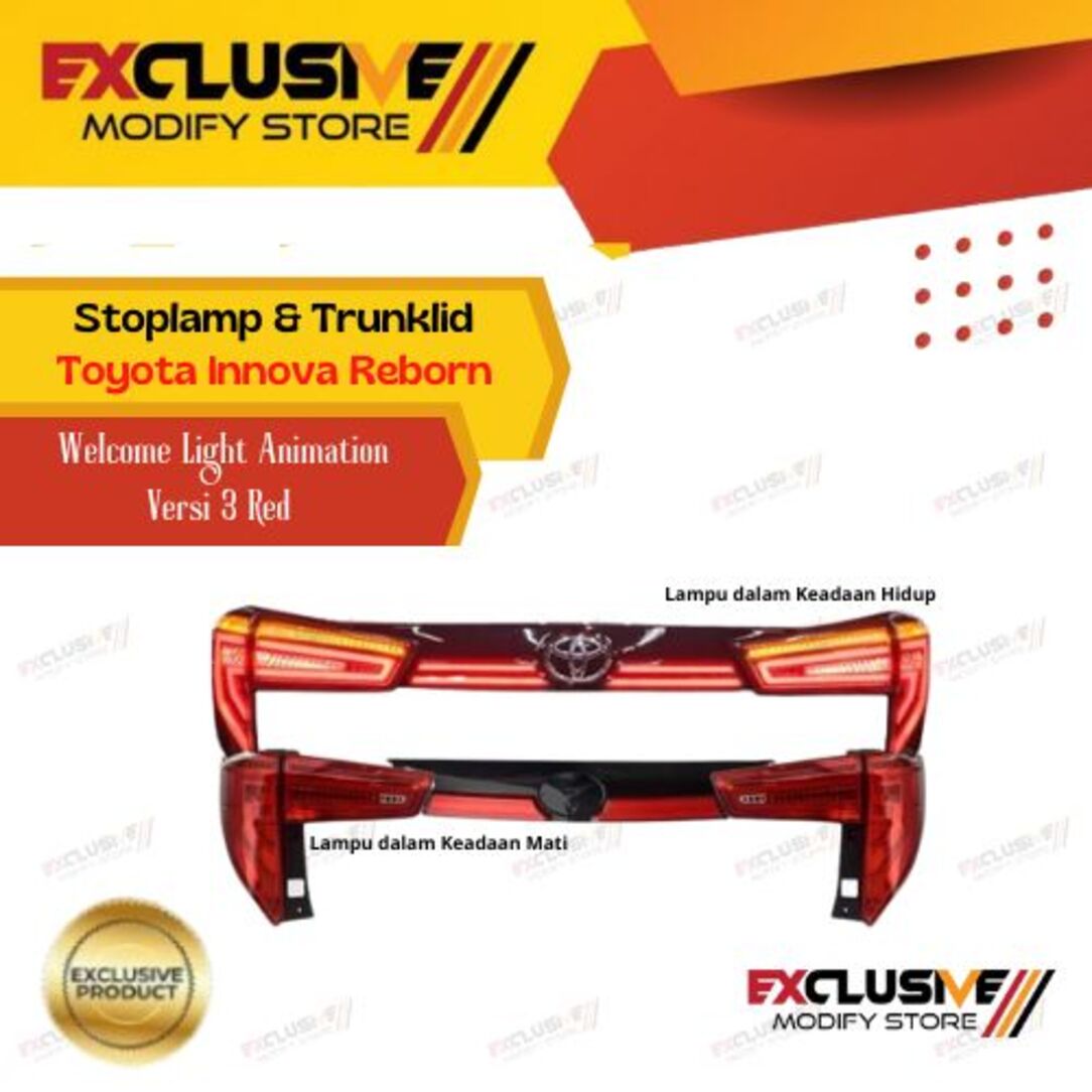 Stoplamp & trunkond Toyota Innova reborn V3 red with ceremony Harga 4,300,000 rupiah*Gratis Ongkir