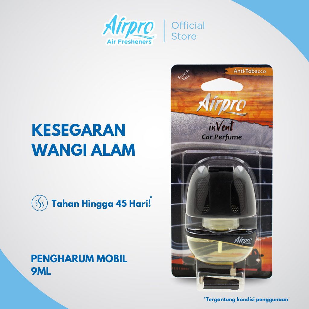 Airpro inVent Anti Tobacco Parfum Mobil Clip Harga 44,955 Ringgit*Penghantaran Percuma