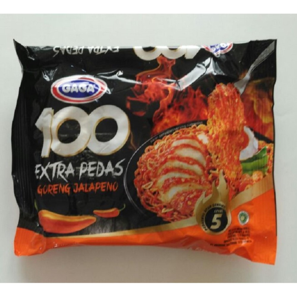 GaGa Mi Instan HOT EXTRA PEDAS Goreng JALAPENO (30 Packs) 100% HALAL Indonesia MUI