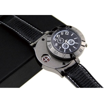 Creative Watches USB Powered with Lighter / Jam Tangan Mancis - Black