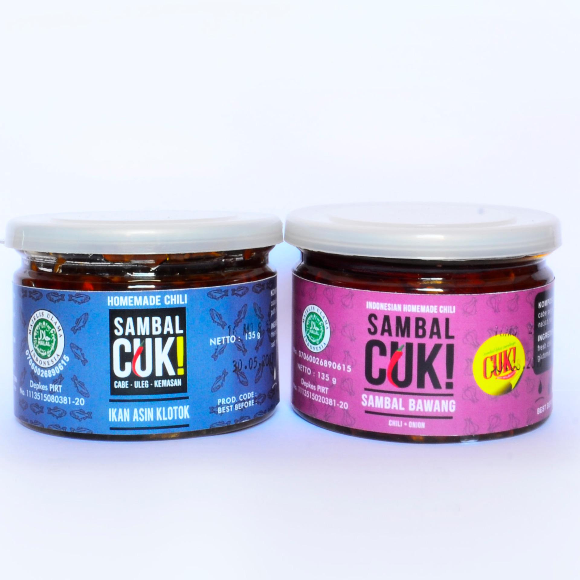 Sambal Cuk - Paket Sambal Bawang dan Ikan Asin Klotok @135gr