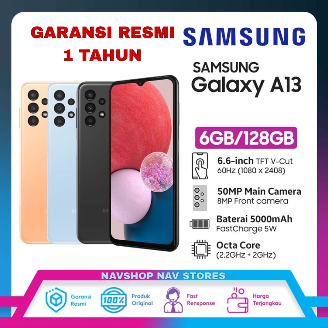 GARANSI RESMI - Samsung Galaxy A13 RAM 6/128 GB 6GB 128GB NEW BARU SEIN Android Hitam Gold Biru HP Handphone Smartphone Original Indonesia Memory Internal Harga  2,311,000 Ringgit*Penghantaran Percuma