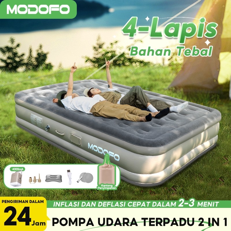 Modofo Air Mattress Automatic Air Pump Mattress Sleeping Mattress Air Mattress Can Be Resistant Inflatable Bed Automatic Inflatable Sleeping Bed for Home Double Outdoor Air Mattress Foldable Portable Inflatable Bed Inflatable Pump Double Air Bed Harga 414,810 rupiah*Gratis Ongkir
