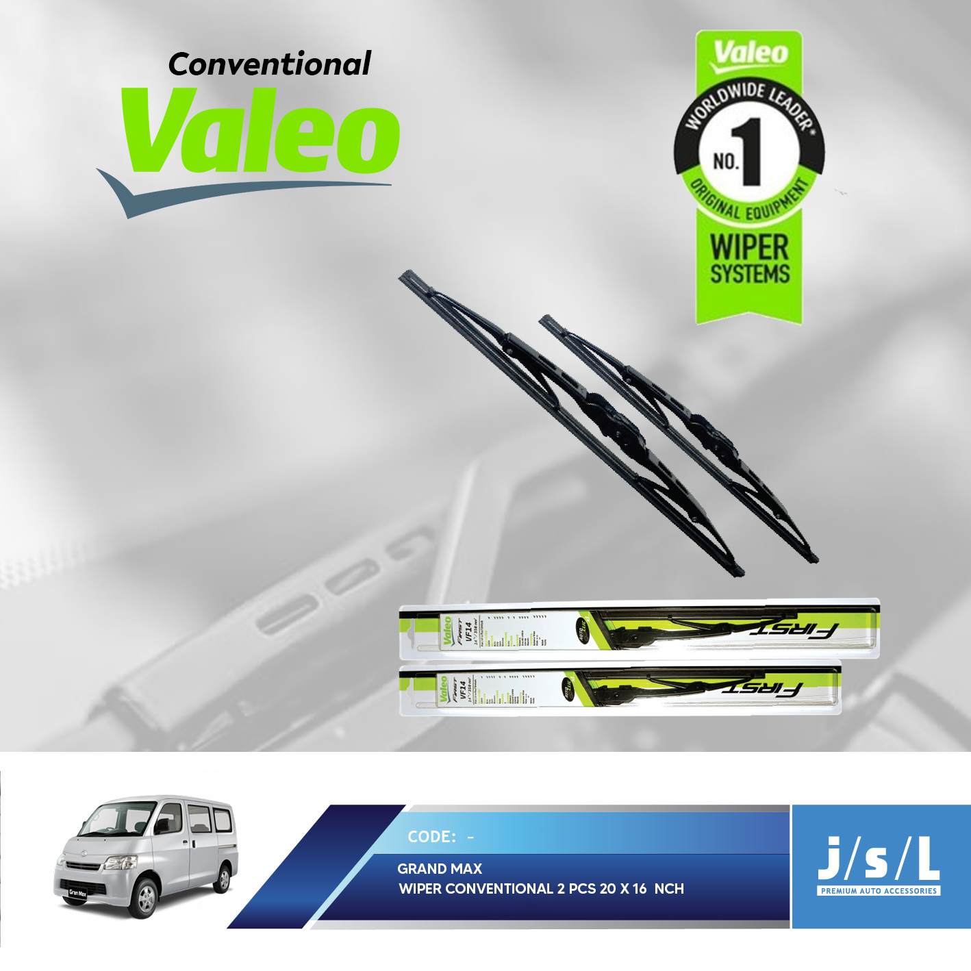 Wiper Mobil Valeo Conventional Toyota Granmax 2 Pcs Kiri Kanan Harga 69,400 rupiah*Gratis Ongkir