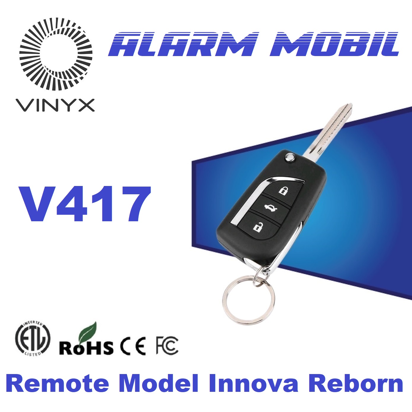Alarm Mobil Vinyx V417 Model Kunci Lipat Innova Reborn Universal Toyota Honda Mitsubishi Tuk Tuk Giá 145,000 Đồng*Miễn phí vận chuyển