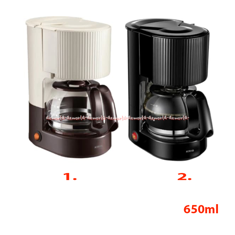 Kris 650ml Coffee Maker With Drip Filter White Brown Black Coffee Maker With Filter Krisbow Black Brown