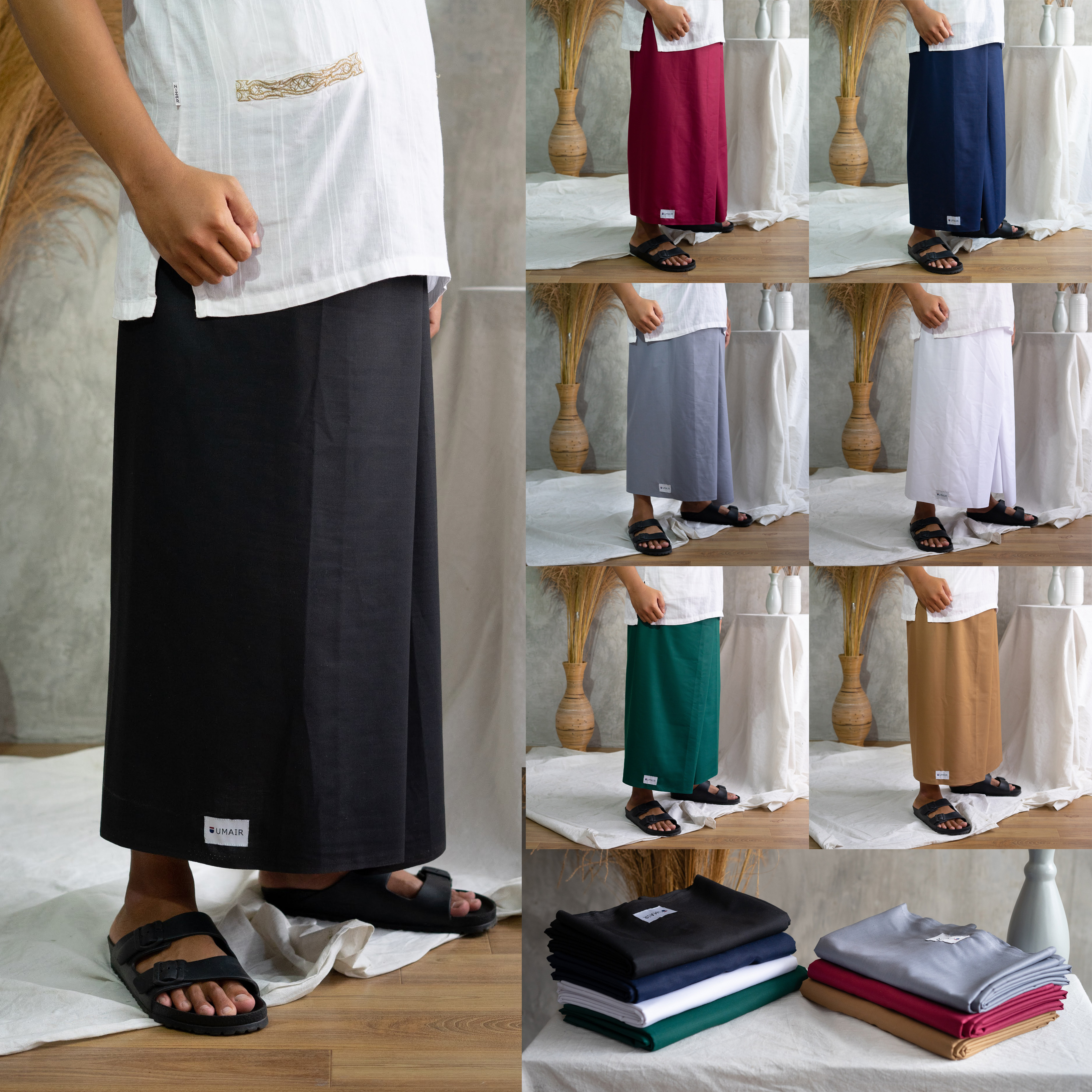 Sarung Polos Katun Premium Umair - Nyaman Lembut Halus - Alat Sholat