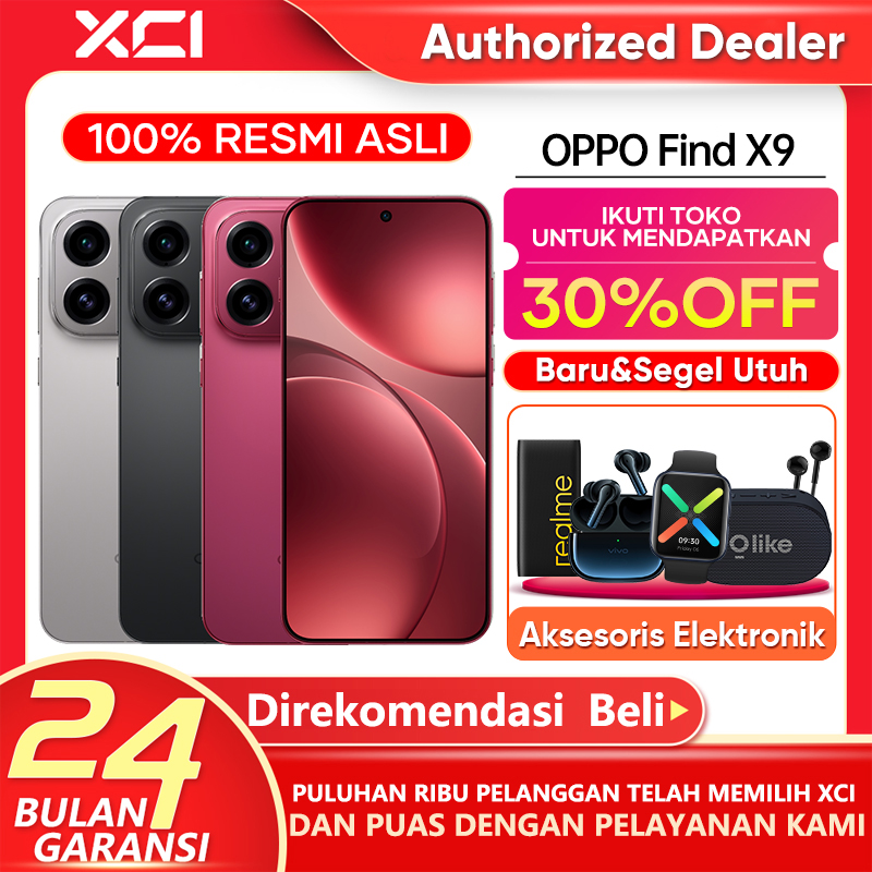 Oppo Find X9 12Gb+256Gb 16Gb+512Gb 120X Super Zoom 7025Mah 80W Nfc 4K 120 Fps Dolby Vision Harga 14,999,000 rupiah*Gratis Ongkir