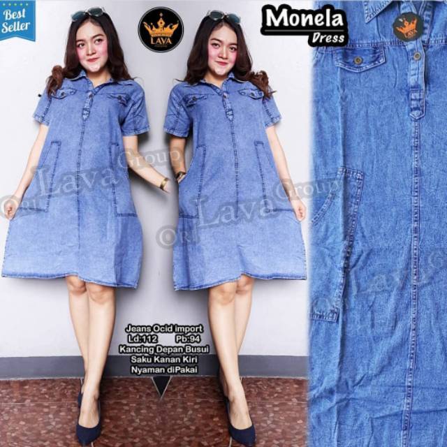 ABYAN CLOTH - MONELA DRESS JEANS DENIM 