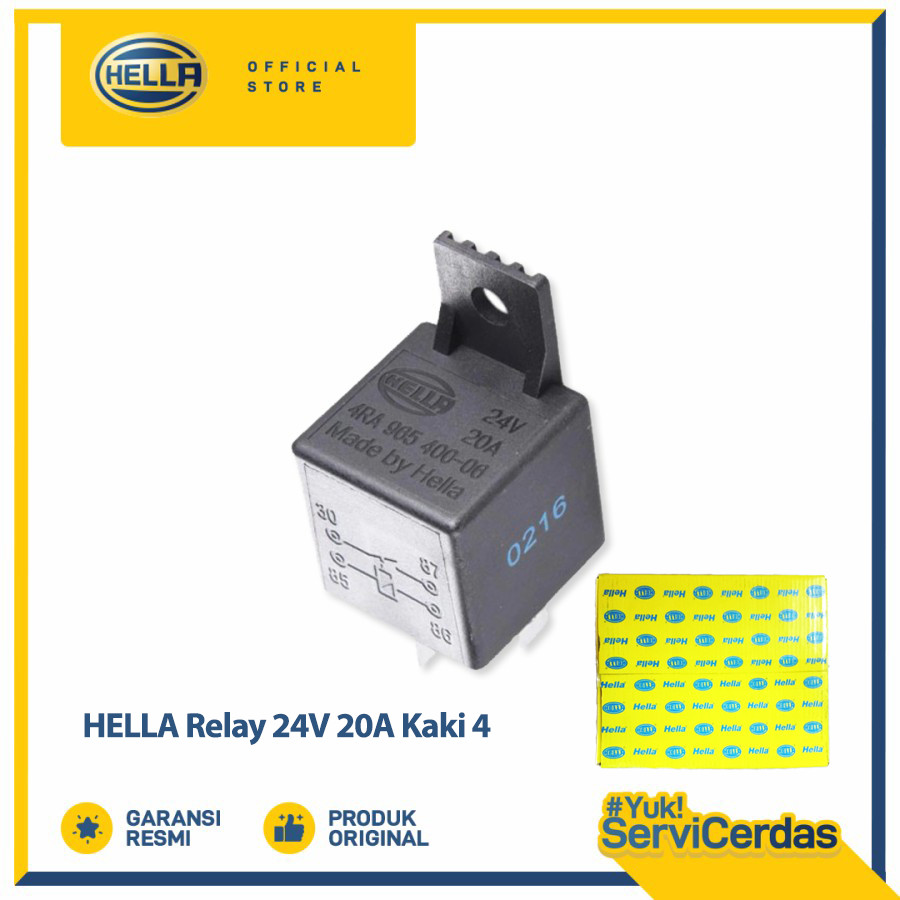 Relay Hella 24V 20A Kaki 4 (per DUS) Harga 407,000 rupiah*Gratis Ongkir