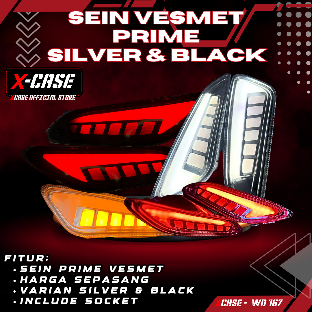 X-Case Lampu Sein Vespa Sprint Primavera Led Running Depan Belakang Model Prime ZD167 Harga 720,000 rupiah*Gratis Ongkir
