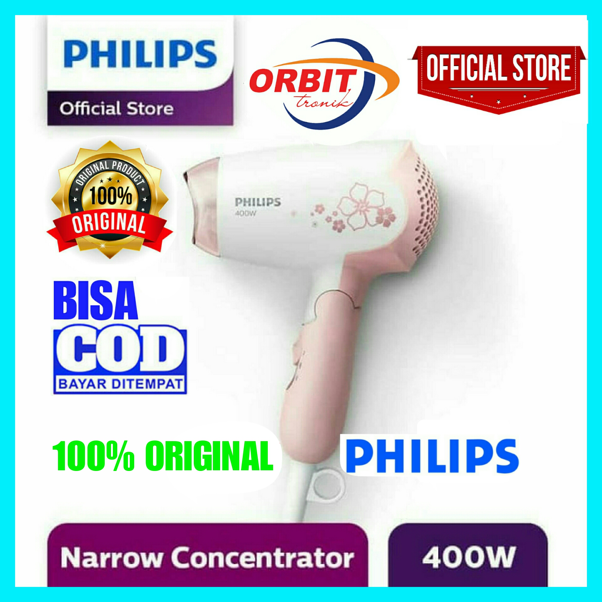 PHILIPS PINK Hair Dryer HP 8108 / HP-8108 / HP8108 Pengering Rambut - PINK