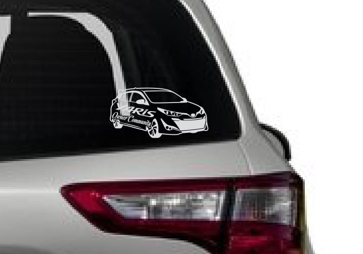 Stiker Toyota Yaris Owner Community Komunitas Mobil Club Laptop Kaca Harga  25,000 Ringgit*Penghantaran Percuma