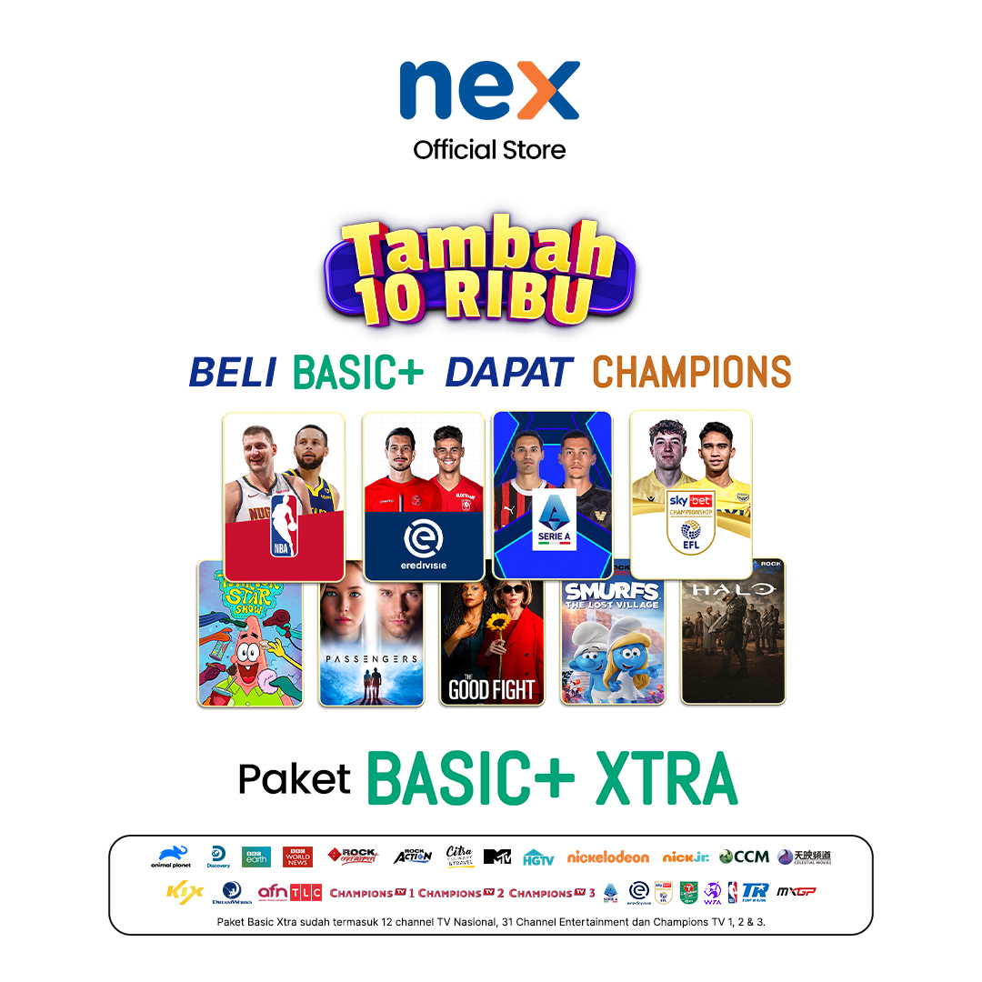 Nex satellite dish package Basic + Xtra Harga 32,900 rupiah*Gratis Ongkir