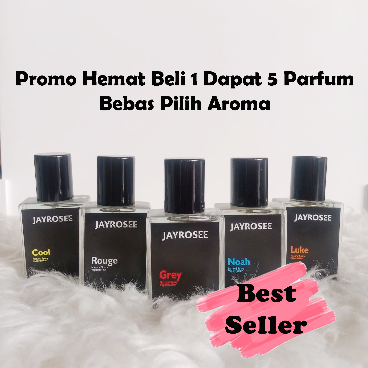 Hemat Beli 1 Dapat 5 Parfum Grey Jayrosse Parfum Pemikat Pasangan 30ML Rouge Noah Luke Cool