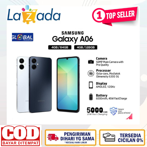 (Promo) Samsung A06 4/64 GB 4/128 GB Helio G85 warranty Harga  1,041,600 Ringgit*Penghantaran Percuma