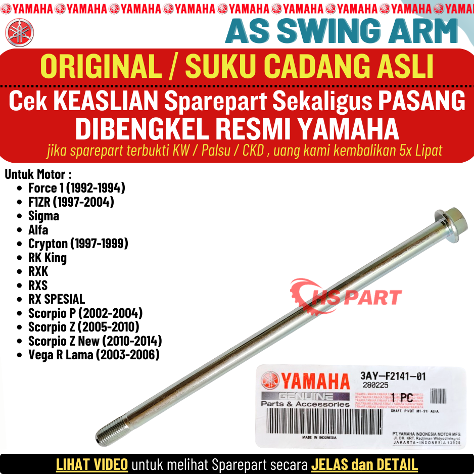As swing arm Scorpio p Z New Rx King specials rxk RxS Crypton Alfa f1zr fizr Original Yamaha 100% Harga 42,800 rupiah*Gratis Ongkir