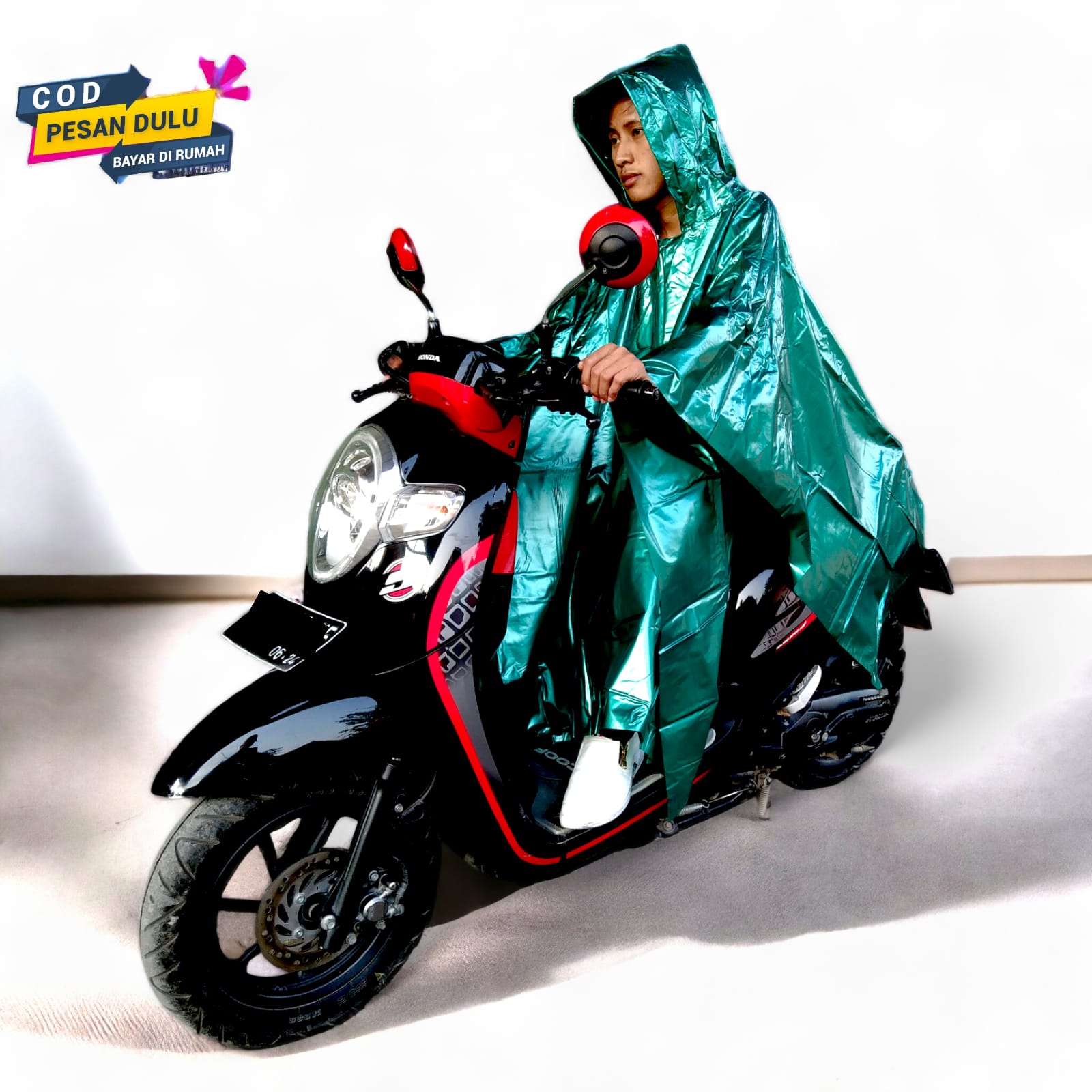 Thick Flexible Pvc Raincoat/Latest Best-Selling Adult Raincoat/Plain Sleeveless Bat Poncho Harga 34,176 rupiah*Gratis Ongkir