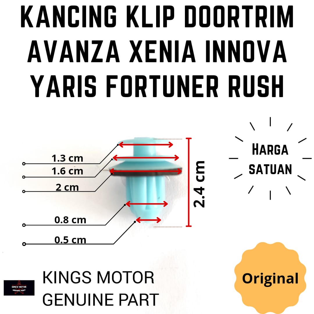 Kancing Klip Dotrim Avanza Xenia Innova Yaris Fortuner Rush Best Seller Termurah Harga 1,000 rupiah*Gratis Ongkir
