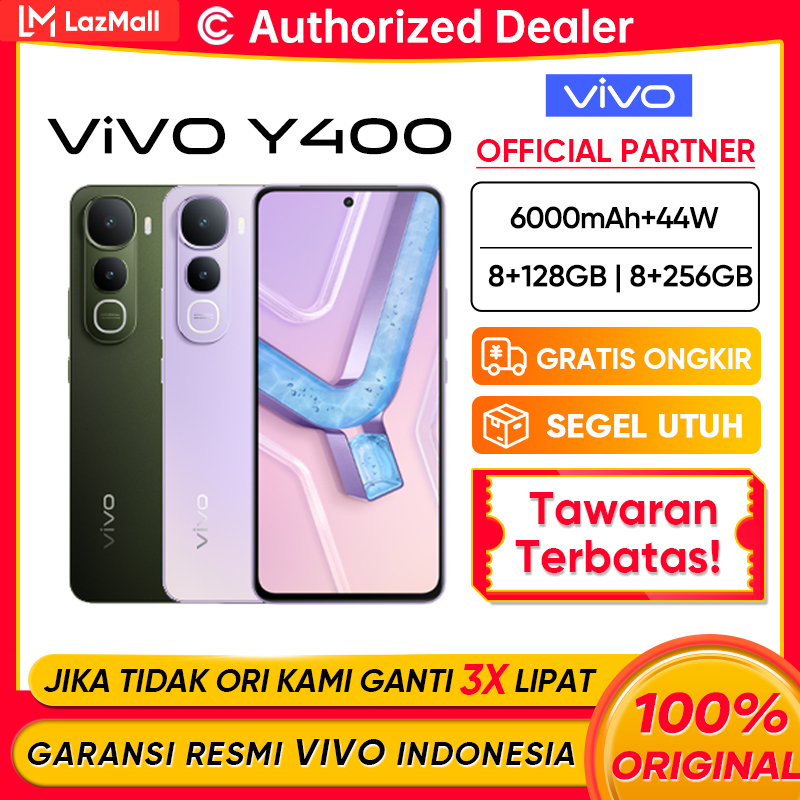 Vivo Y400 Nfc 8/256Gb 8/128Gb 6.67 Inch 6000Mah Battery 44W Flashcharge Official Guarantee 100% Original Harga 3,199,000 rupiah*Gratis Ongkir