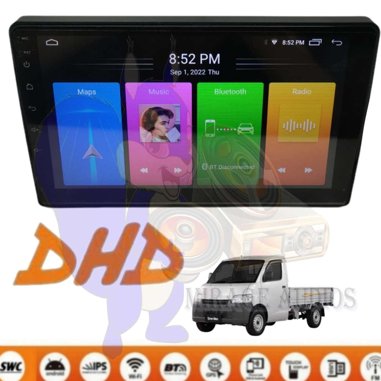 Head unit Android DHD Daihatsu Granmax Gran Max Luxio 9 inch pnp Harga 1,350,000 rupiah*Gratis Ongkir