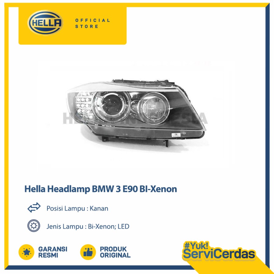 Lampu Headlamp Mobil Hella BMW 3 E90 (Kanan) BI-Xenon - Lampu Depan Harga 7,560,000 rupiah*Gratis Ongkir