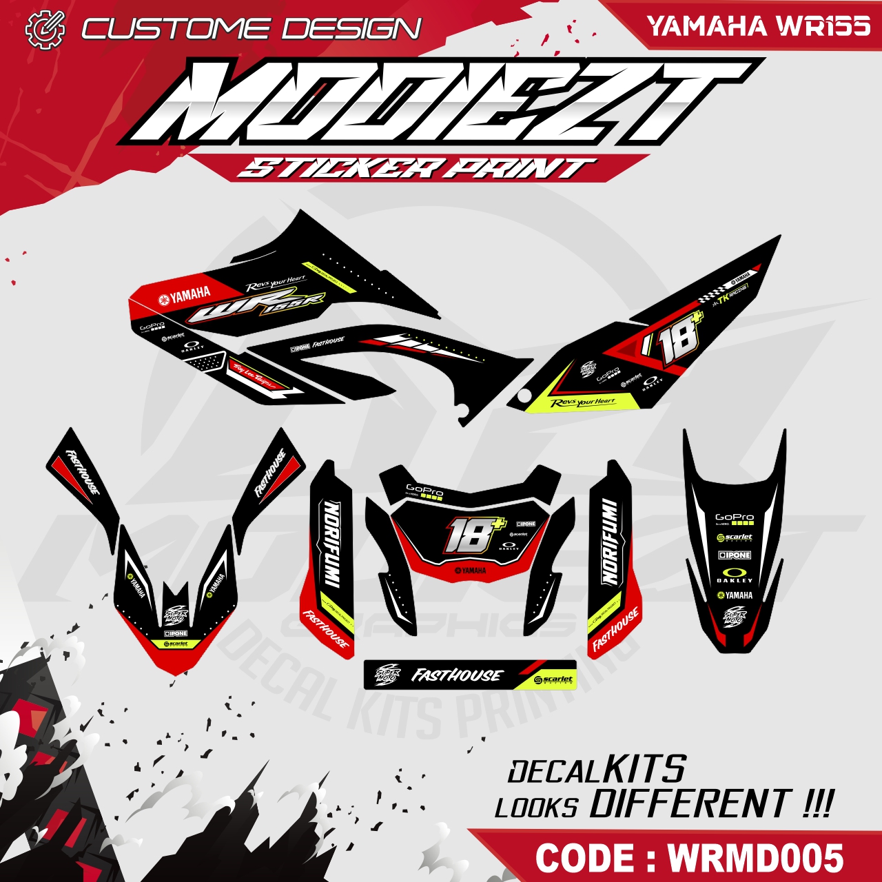 DECAL STIKER WR155 FULL BODY MD005 Harga 215,000 rupiah*Gratis Ongkir