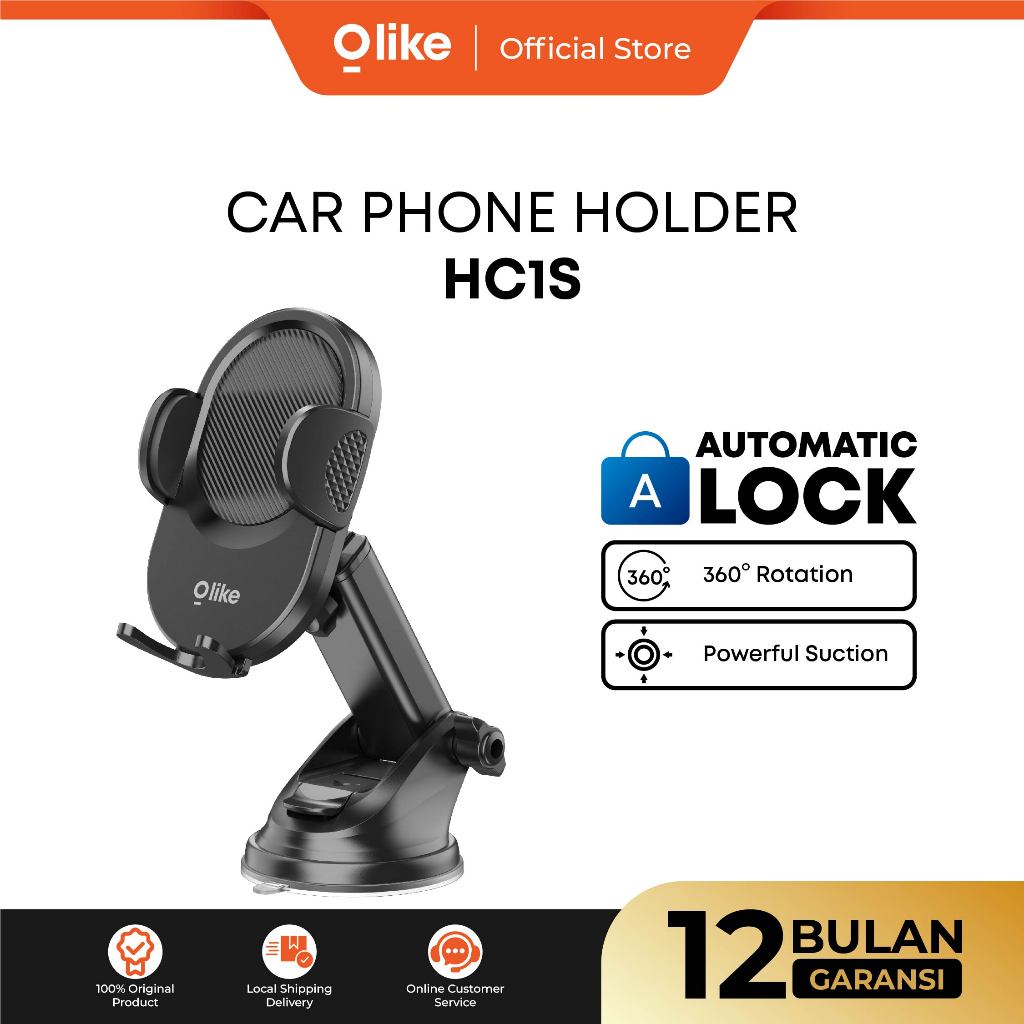 [New Product] olike universal car holder HC1s holder handphone dasboard 360 ° rotatable mecanical locking strong Harga 61,500 rupiah*Gratis Ongkir
