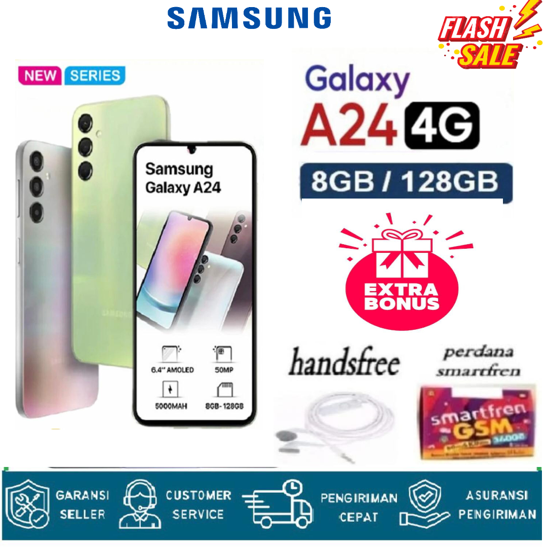 SAMSUNG GALAXY A24 8/128 GB RAM 8 ROM 128 8GB 128GB GARANSI Harga 2,100,000 rupiah*Gratis Ongkir