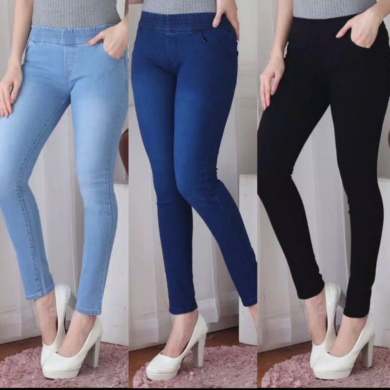 Denim Legging Levis COD Celana Jeans Jegging Pinggang Karet Wanita