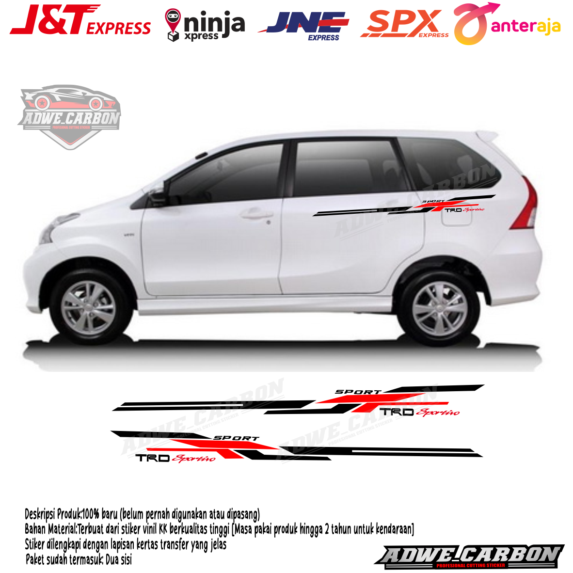 Best promo Toyota Rush calya Innova Avanza Agya universal car sticker sticker Harga 50,000 rupiah*Gratis Ongkir