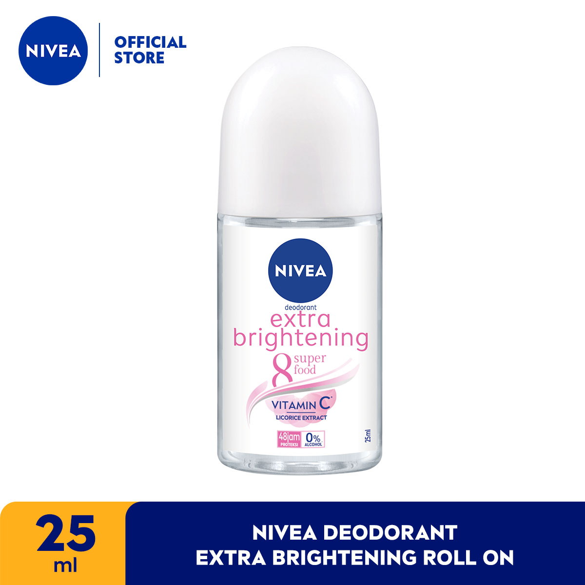 Lazada Indonesia - NIVEA Personal Care Deodorant Extra Brightening Roll On – 25ml