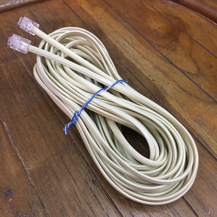 Telephone Line Cable Plus Rj11 Rj 11 Ready to Use 2m 10m 15m 25m 20m 30m Meters Harga  6,759 Ringgit*Penghantaran Percuma