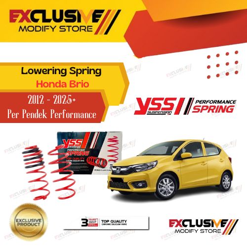 YSS lowering spring kit Honda Brio (2012 - 2025 +) original Thailand performance per Pendek Harga 3,000,000 rupiah*Gratis Ongkir