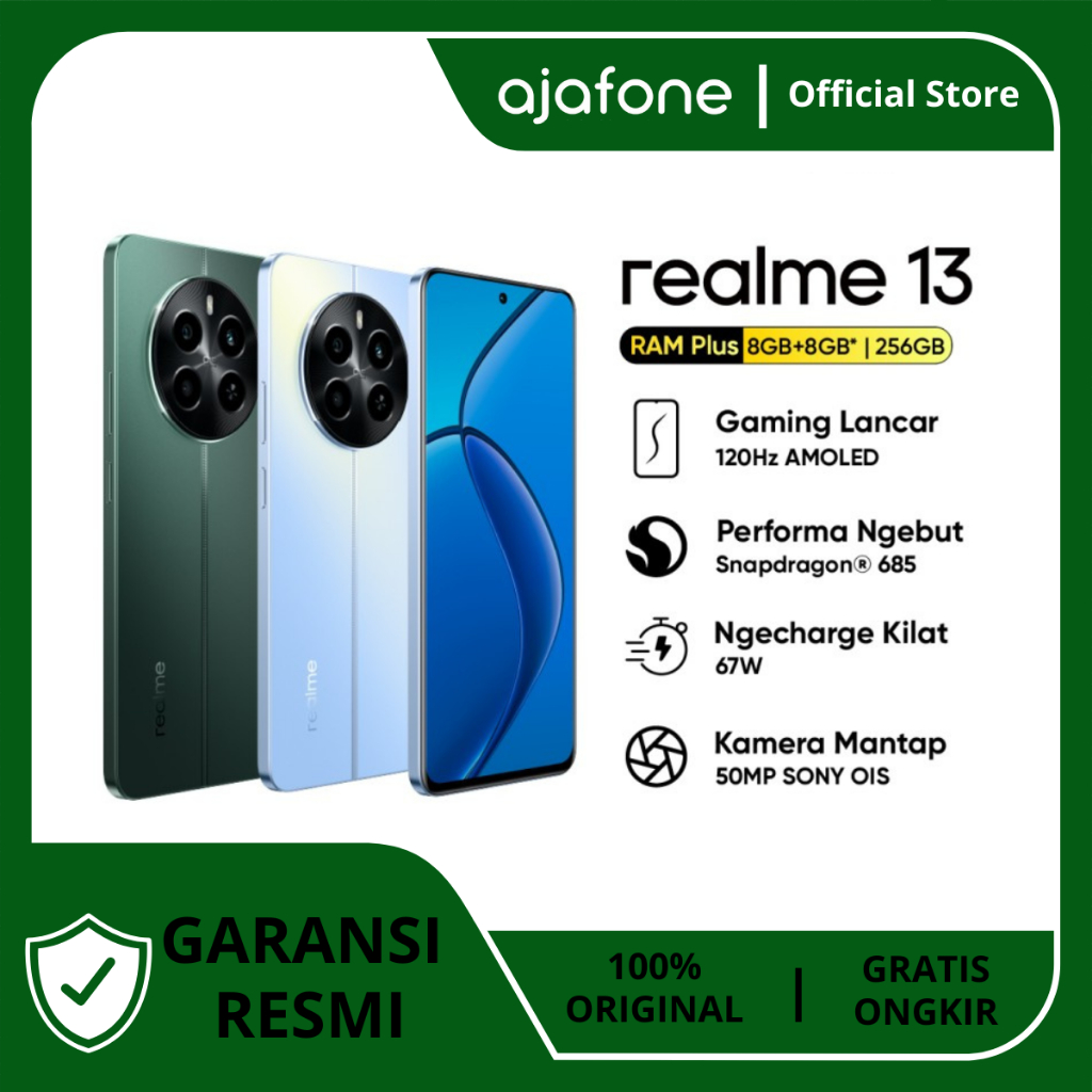 Realme 13 4G 8/256GB original with official warranty. Harga 2,999,000 rupiah*Gratis Ongkir
